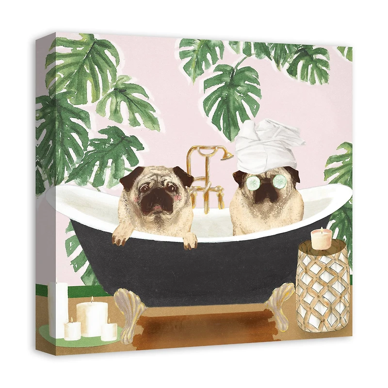 Spa Pugs 2 Canvas Wall Art