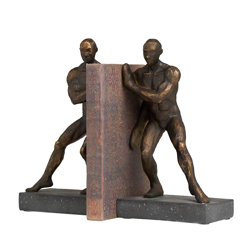 9.75" Modern Polystone Leaning Men Bookends, 2ct.