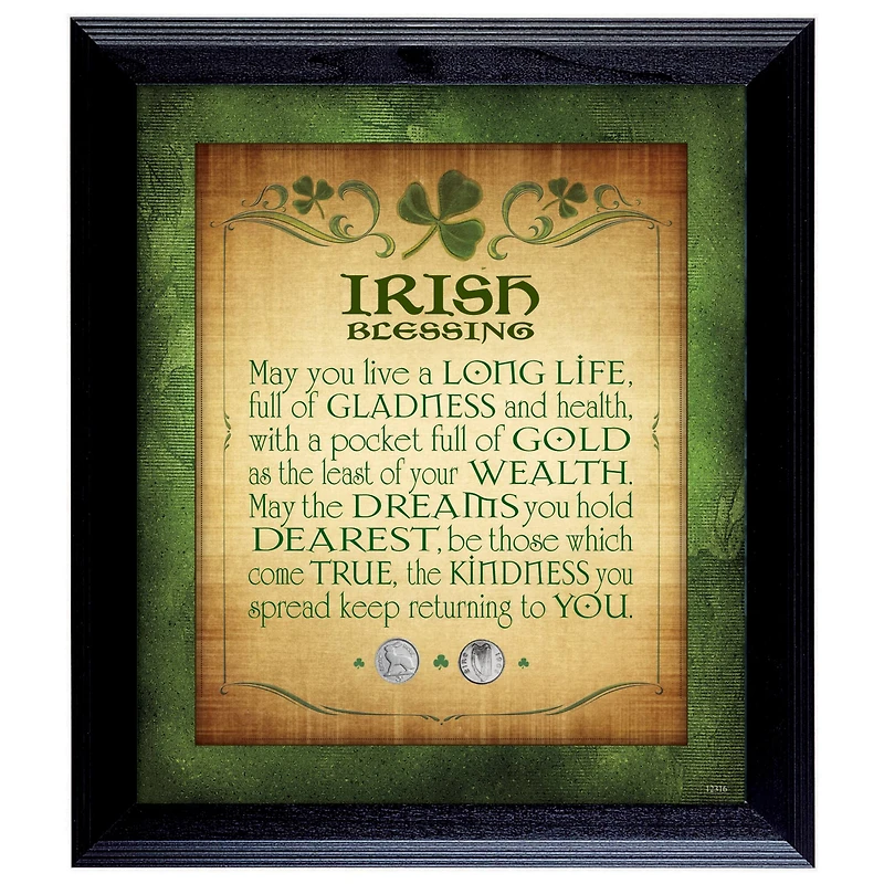 Irish Blessing with Three Pence Wall Frame