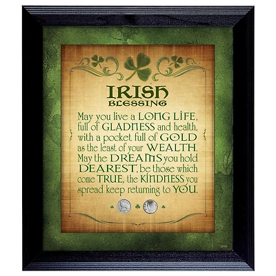 Irish Blessing with Three Pence Wall Frame