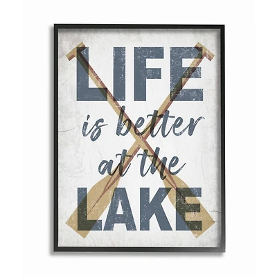 Stupell Industries Life is Better at the Lake Wall Art in Black Frame