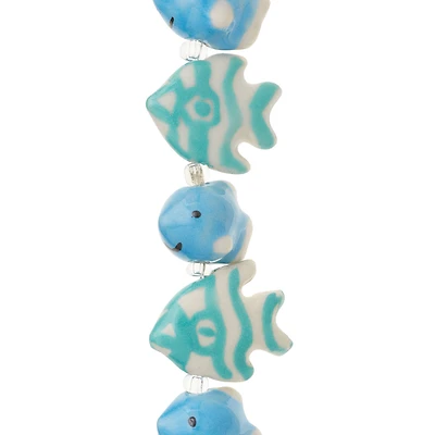 Blue Fish Mix Ceramic Beads by Bead Landing™