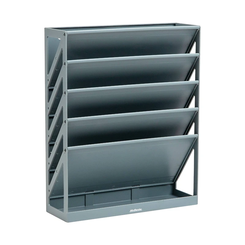 Mind Reader 5-Tier Vertical File Storage, Desktop Organizer, Wall Mount, Office, Plastic