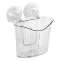 Bath Bliss Clear 2 Compartment Power Locking Suction Caddy