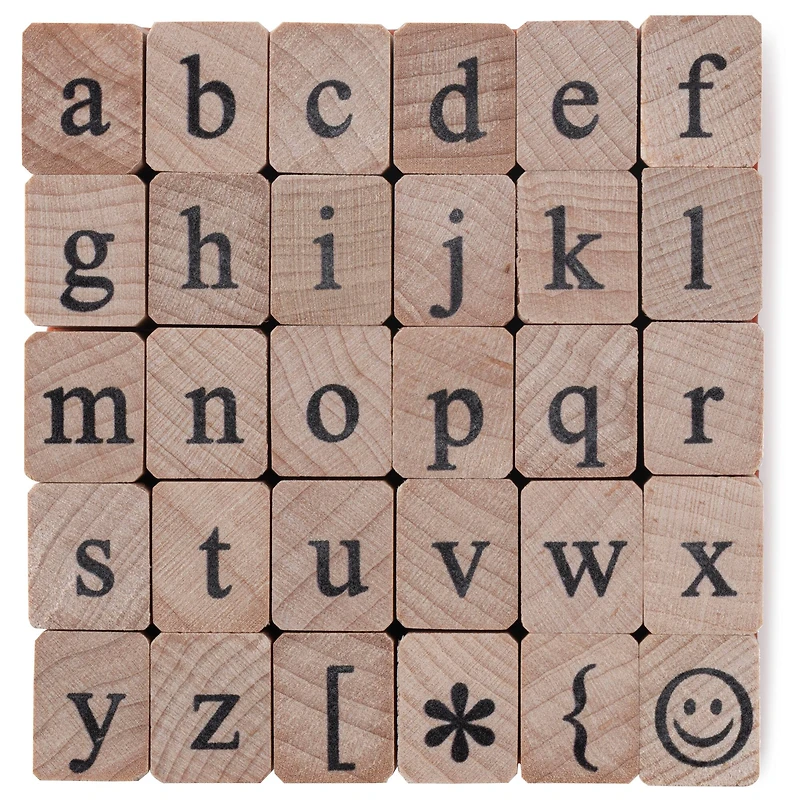 6 Pack: Medium Lowercase Alphabet Wood Stamp Set by Recollections™