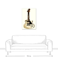 White Guitar 24" x 36" Canvas Wall Art