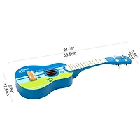 Hape Blue & Green Kid's Wooden Toy Ukulele
