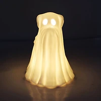 6.75" White Ghost Dog Pre-Lit Ceramic Tabletop Décor by Ashland®