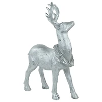 10.75" Silver Reindeer Glittered Christmas Tabletop Decoration