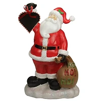 19" Red Santa Holding Toy Sack & Blackboard Christmas Statue