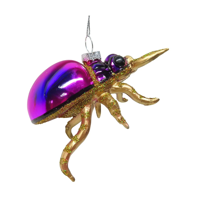 4" Purple Beetle Glass Ornament by Ashland®