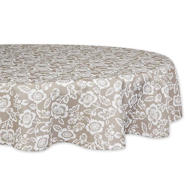 DII® Stone  Floral Print Outdoor Tablecloth, 60 Round