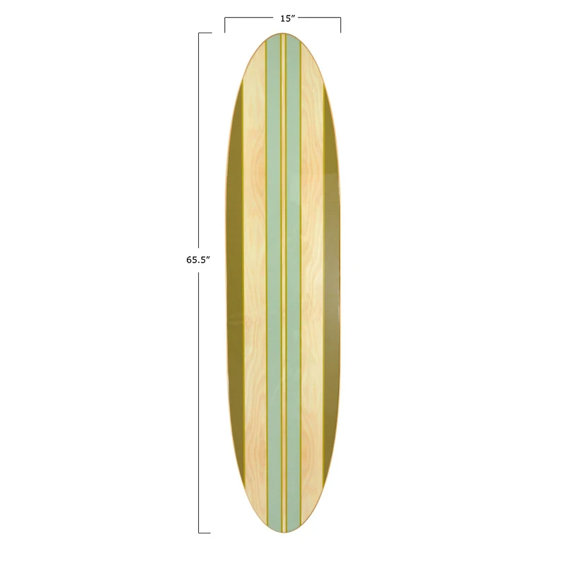 Hello Honey® 5.5ft. Stripes Lacquered Wood Surfboard Wall Décor