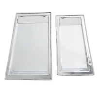The Novogratz Set of 2" White Stainless Steel Traditional Tray, 22", 25"