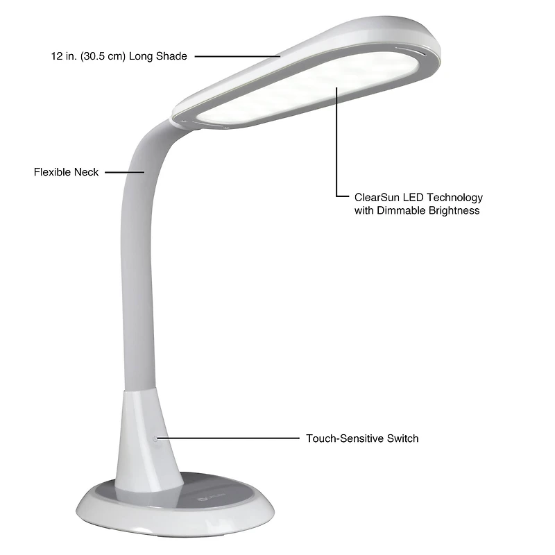 OttLite® Wide Area Dimmable LED Table Lamp