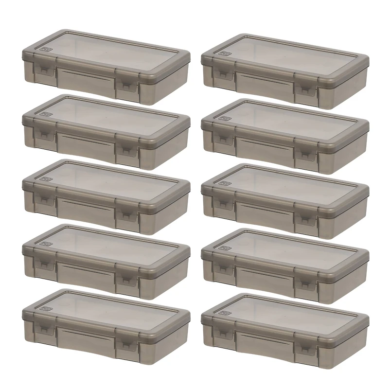 IRIS® Small Translucent Gray Snap-Tight Lid Supply Organizers, 10ct.