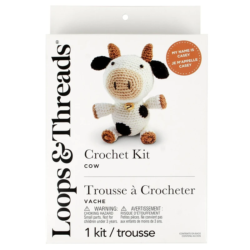 6 Pack: Intermediate Cow Amigurumi Crochet Kit by Loops & Threads®