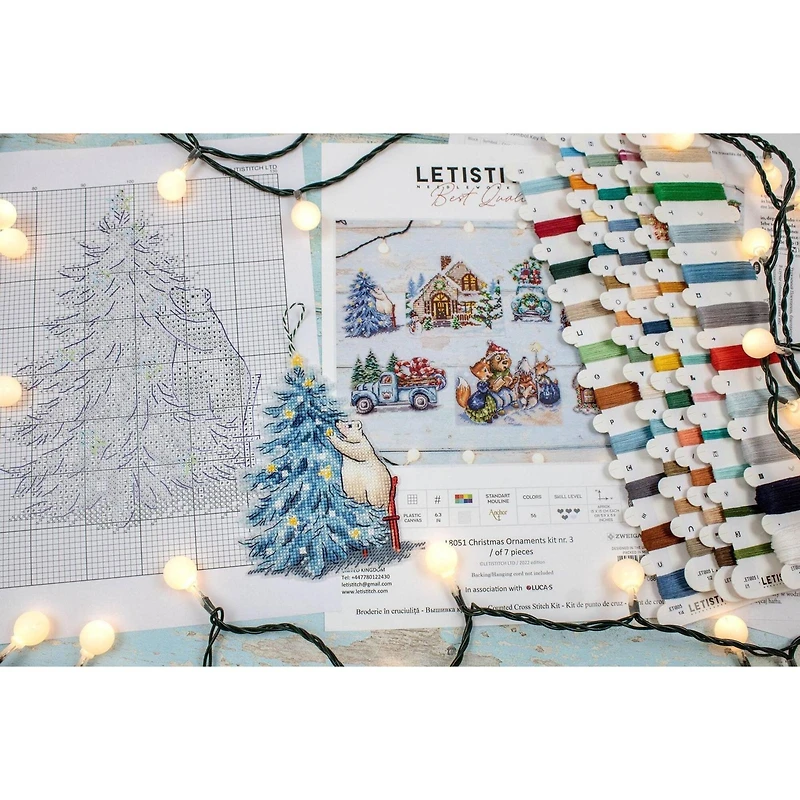 Letistitch Christmas Ornaments Counted Cross Stitch Kit