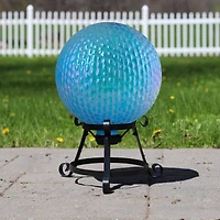 10" Iridescent Blue and Purple Textured Glass Gazing Ball
