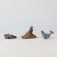 Hello Honey® Handmade Cotton Velvet Seal Walrus Ornament Set