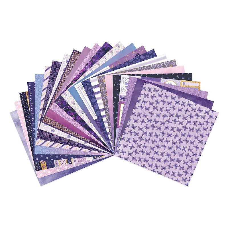 Craft Smith 12" x 12" Purple Possibilities Paper Pad, 48 Sheets