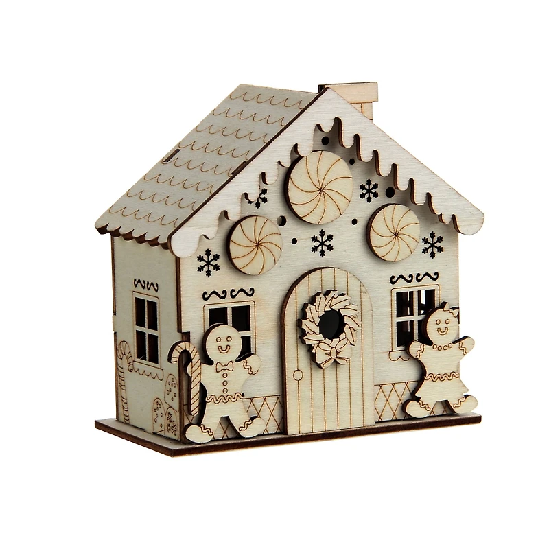 DIY LED Wood Village Peppermint House by Make Market®