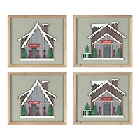 Framed Ski Lodge Wall Art Set