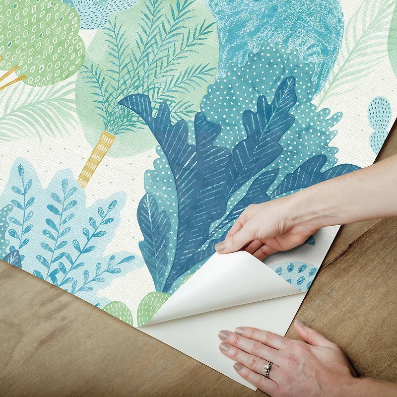 NuWallpaper Keilani Teal Peel & Stick Wallpaper