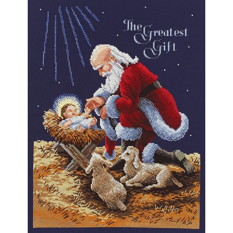 Janlynn® Kneeling Santa Counted Cross Stitch Kit