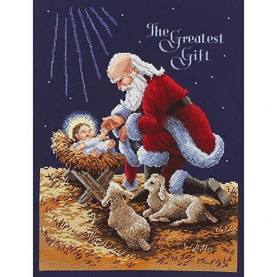 Janlynn® Kneeling Santa Counted Cross Stitch Kit