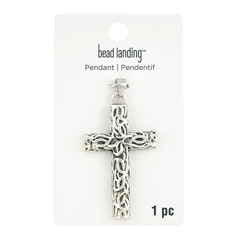 Antique Silver Filigree Cross Pendant by Bead Landing™