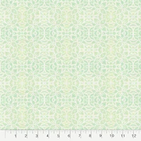 Fabric Editions Abstract Green Daisy Cotton Fabric