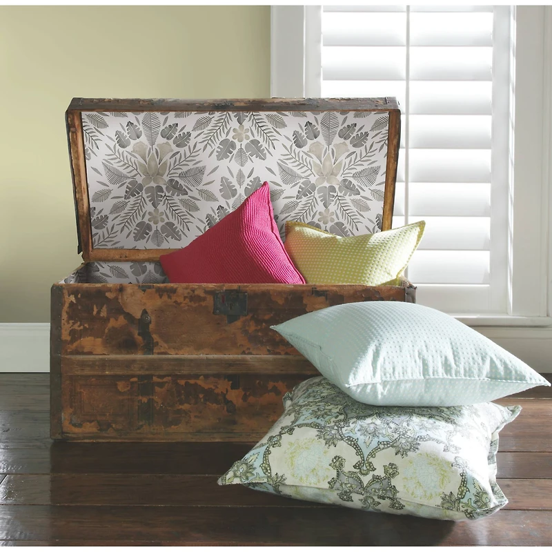 RoomMates Gray & Taupe Gray Cat Coquillette Tropical Peel & Stick Wallpaper