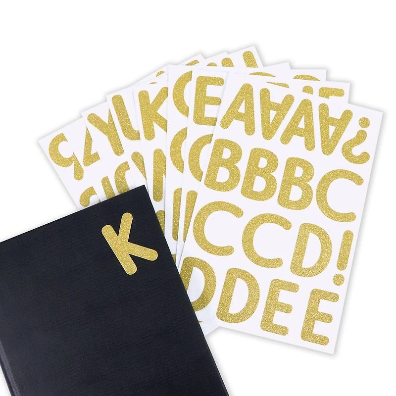 Gold Glitter Rounded Font Alphabet Stickers by Recollections™