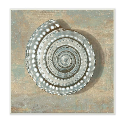 Stupell Industries Nautical Spiral Shell Vintage Coastal Muted Neutral, 12" x 12"