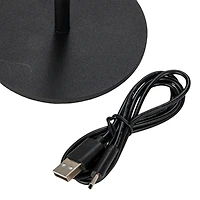 Hello Honey® 14.5" Black Round Metal LED Rechargeable Table Lamp