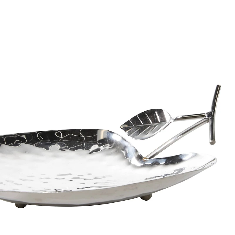 Silver Apple Stainless Steel Contemporary Tray Set