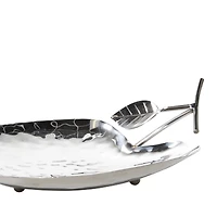 Silver Apple Stainless Steel Contemporary Tray Set