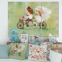Designart - Couple of Hedgehogs Riding A Bike