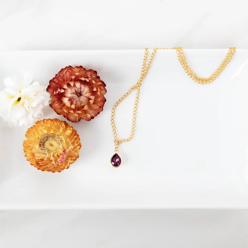 14K Gold Plated Amethyst Austrian Crystal Pear Charm by Bead Landing™