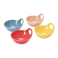 Hello Honey® 5" Rustic Stoneware Fruit Strainer Berry Bowls, 4ct.