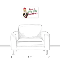 Holly Jolly Nutcracker 18x12 Canvas Wall Art
