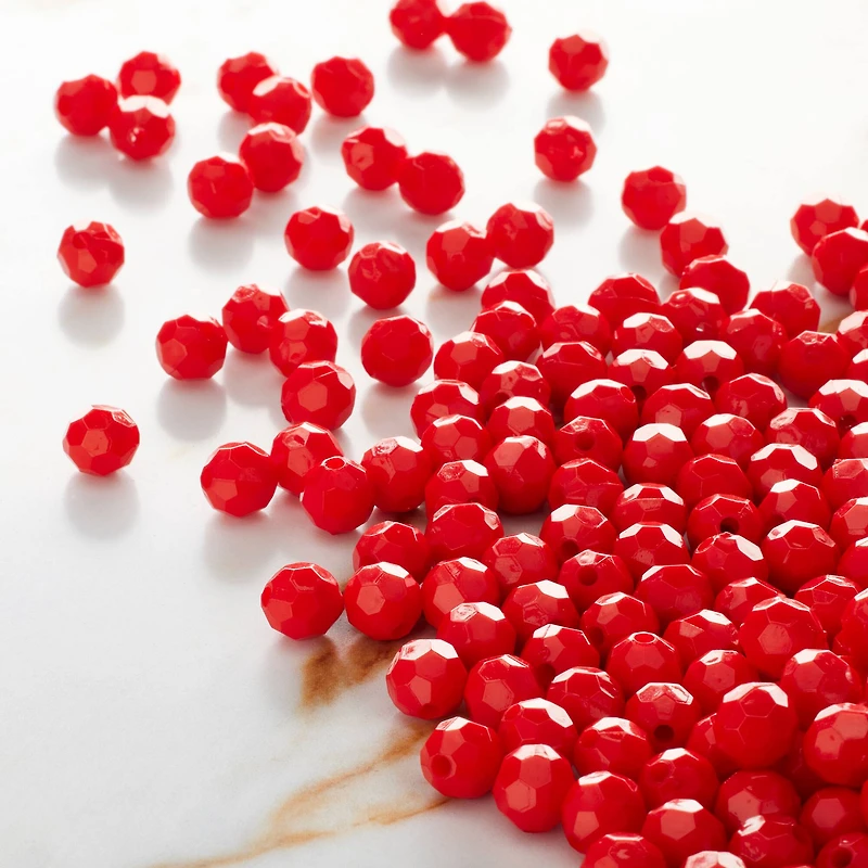 8mm Faceted Acrylic Round Craft Beads by Bead Landing