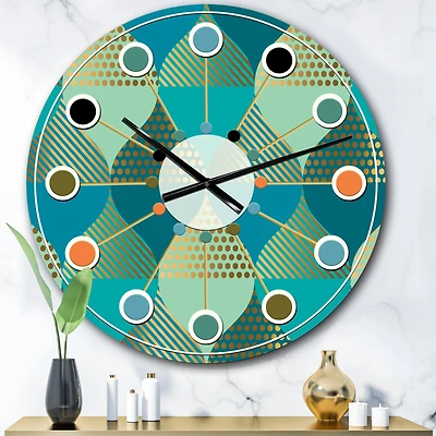 Designart 'Luxury Retro Drops I Mid-Century Modern Wall Clock