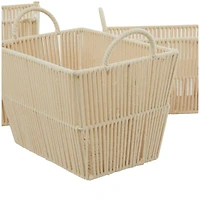 Cotton Handmade Storage Basket with Handles Set of 3 12", 11