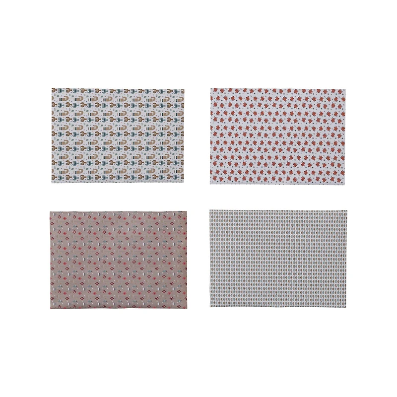 Hello Honey® 28" Wrapping Paper Sheets with Holiday Ornament Patterns, 12ct.