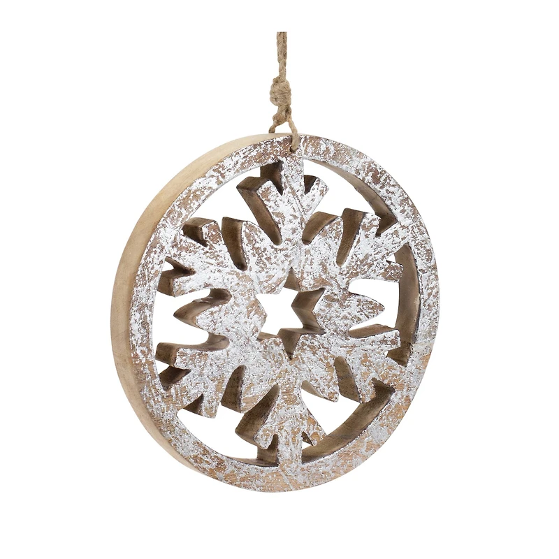 Cut Out Snowflake Wood Ornament Set