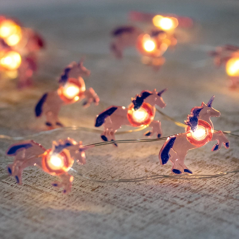 10ct. LED Pink Unicorn Fairy Lights Set