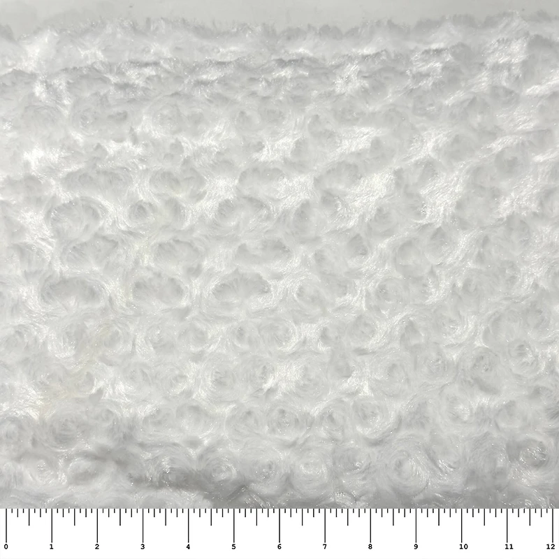 Feldman Optic White Swirl Faux Fur Mink Fabric