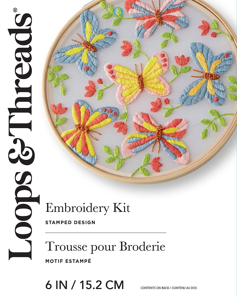 6" Butterflies Embroidery Kit by Loops & Threads®